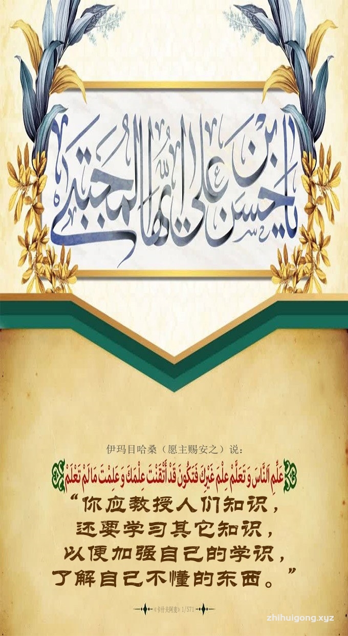 伊玛目哈桑： “你应教授人们知识，还要学习其它知识，以便加强自己的学识，了解自己不懂的东西。”